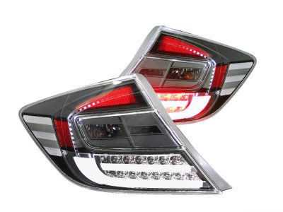 2012 Honda Civic Sedan LED Tail Lights Black | A132M7P7109