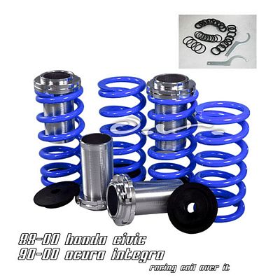 Auto Racing Blue Sports Pedals on Honda Civic 1988 2000 Blue Coilovers Lowering Springs Kit