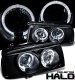 VW Jetta 1993-1998 Black Dual Halo Projector Headlights