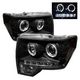 Ford F150 2009-2014 Black Dual Halo Projector Headlights LED DRL