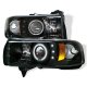 Dodge Ram 2500 1994-2001 Black CCFL Halo Projector Headlights with LED