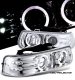 Chevy Silverado 1999-2002 Clear Halo Projector Headlights with LED