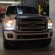 Ford F250 Super Duty 2011-2016 Smoked Halo Projector Headlights with LED DRL