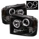 Ford F350 Super Duty 2005-2007 Black Halo Projector Headlights with LED