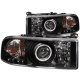 Dodge Ram 1994-2001 Black Projector Headlights with CCFL Halo and LED