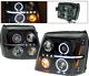 Cadillac Escalade 2002 Black Projector Headlights with CCFL Halo and LED