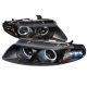 Chrysler Sebring Coupe 1997-2000 Black Dual Halo Projector Headlights with LED