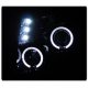 Chevy Avalanche 2007-2013 Smoked Halo Projector Headlights LED Eyebrow