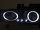 Chevy Suburban 1992-1999 Black Projector Headlights with Halo and LED