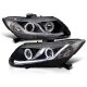Honda Civic 2012-2013 Black Projector Headlights Halo LED DRL