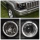Jeep Grand Cherokee 1993-1996 Black Dual Halo Projector Headlights