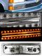 Chevy 1500 Pickup 1994-1998 Clear LED Style Front Bumper Lights