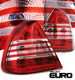 Mercedes Benz C Class 1995-2000 Red and Clear Euro Tail Lights