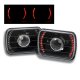 Ford F250 1999-2004 Red LED Black Sealed Beam Projector Headlight Conversion