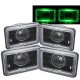Chevy Suburban 1981-1988 Green Halo Black Sealed Beam Projector Headlight Conversion Low and High Beams