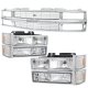 Chevy 3500 Pickup 1994-1998 Chrome Grille and Euro Headlights Set