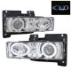 GMC Sierra 3500 1988-1998 Clear Projector Headlights with Halo and LED