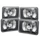 Cadillac Brougham 1987-1989 Black Chrome Sealed Beam Headlight Conversion Low and High Beams