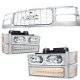 GMC Sierra 2500 1994-2000 Chrome Grille and LED DRL Headlights Bumper Lights
