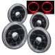Cadillac Deville 1961-1972 Red Halo Black Sealed Beam Headlight Conversion Low and High Beams
