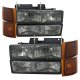 GMC Sierra 1994-1998 Black Grille and Smoked Headlights Set