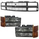 Chevy 1500 Pickup 1988-1993 Black Grille and Smoked Headlights Conversion
