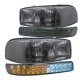 GMC Yukon 2000-2006 Smoked Clear Headlights and LED Bumper Lights DRL