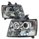 Chevy Avalanche 2007-2013 Smoked Halo Projector Headlights with LED