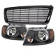Ford F150 2004-2008 Black Billet Grille and Euro Headlights