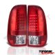 Ford F250 Super Duty 1999-2004 Headlights and LED Tail Lights Red Clear