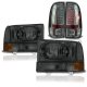 Ford F250 Super Duty 1999-2004 Smoked Headlights and LED Tail Lights