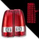 Chevy Silverado 1500HD 2003-2006 LED Tail Lights Red Clear