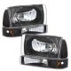 Ford F250 1999-2004 Black Headlights Set and LED Tail Lights