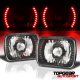 Pontiac Fiero 1984-1988 Red LED Black Chrome Sealed Beam Headlight Conversion