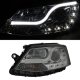 VW Jetta Sedan 2011-2014 Smoked LED DRL Halogen Projector Headlights