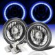 Mazda Miata 1990-1997 Blue SMD Halo Black Chrome LED Headlights Kit