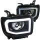 GMC Sierra 3500HD 2015-2016 Black LED Tube DRL Projector Headlights