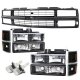 Chevy 3500 Pickup 1994-1998 Black Grille and LED Headlights Conversion Kit