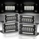 Ford LTD Crown Victoria 1988-1991 Black DRL LED Headlights Conversion Low and High Beams