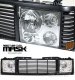 Chevy 3500 Pickup 1988-1993 Black Grille and Chrome Headlight Conversion Kit