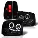 Ford F450 Super Duty 2005-2007 Black Smoked Halo Projector Headlights LED Tail Lights