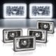 Lincoln Town Car 1986-1989 LED Halo Black Sealed Beam Headlight Conversion Low and High Beams
