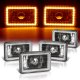 Chevy Cavalier 1984-1987 Amber LED Halo Black Sealed Beam Headlight Conversion Low and High Beams