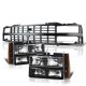 Chevy 3500 Pickup 1988-1993 Black Grille and Headlights Set