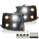 Chevy Silverado 2007-2013 Smoked Headlights LED Bulbs Complete Kit