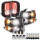 Chevy Silverado 3500HD 2007-2014 Black Headlights Custom LED Tail Lights LED Bulbs Complete Kit