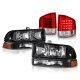 Chevy S10 1998-2004 Black Headlights and Red LED Tail Lights