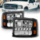 Ford F250 Super Duty 1999-2004 Black Crystal Headlights with LED