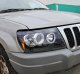 Jeep Grand Cherokee 1999-2004 Black Dual Halo Projector Headlights with LED