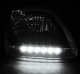 Ford Expedition 1997-2002 Black Crystal Headlights with LED DRL